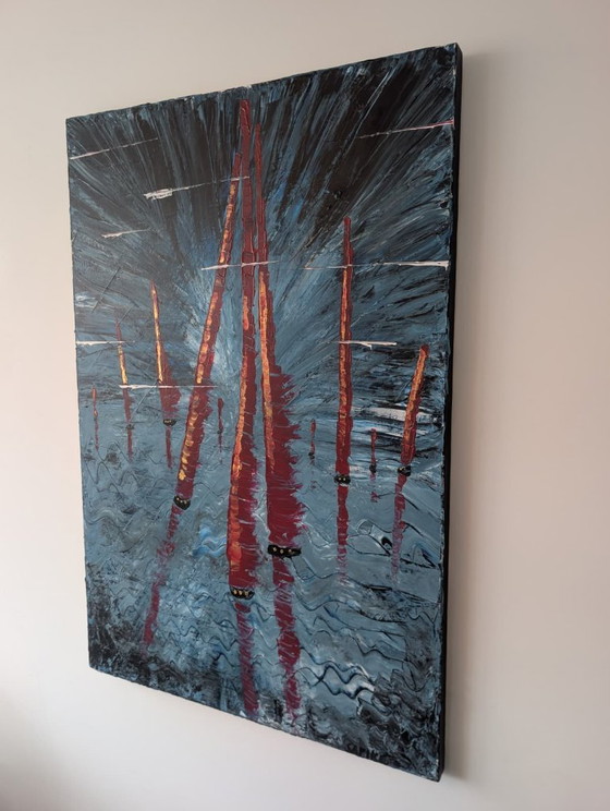 Red Boats – Paintings & Drawings, Canvas (photo 5 of 6)
