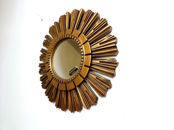 Image 1 of Vintage Golden Sunburst Mirror, 1960s