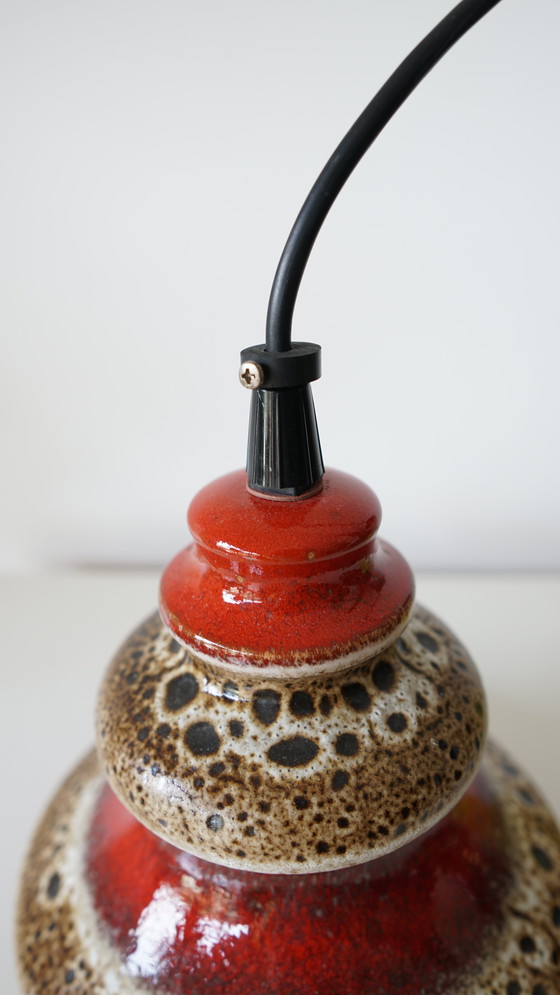 Image 1 of Vintage dikke lava keramiek Herda hanglamp - jaren 1970