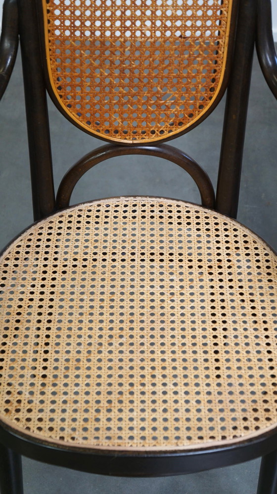 Image 1 of 2X High Vintage Bentwood "Long John" Thonet Design Stühle mit Armlehnen