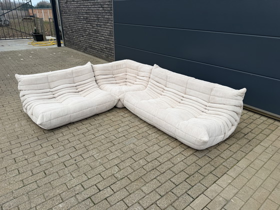 Image 1 of Set completo Togo Ligne Roset in velluto a coste beige, condizioni 10/10!