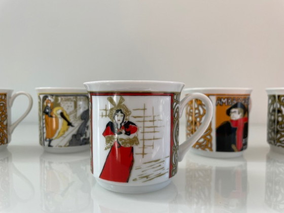 Image 1 of 5x Tazze e piattini Art Déco d'epoca (Lautrec)