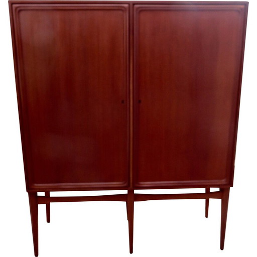 Vintage maple and oak china cabinet, Denmark 1950