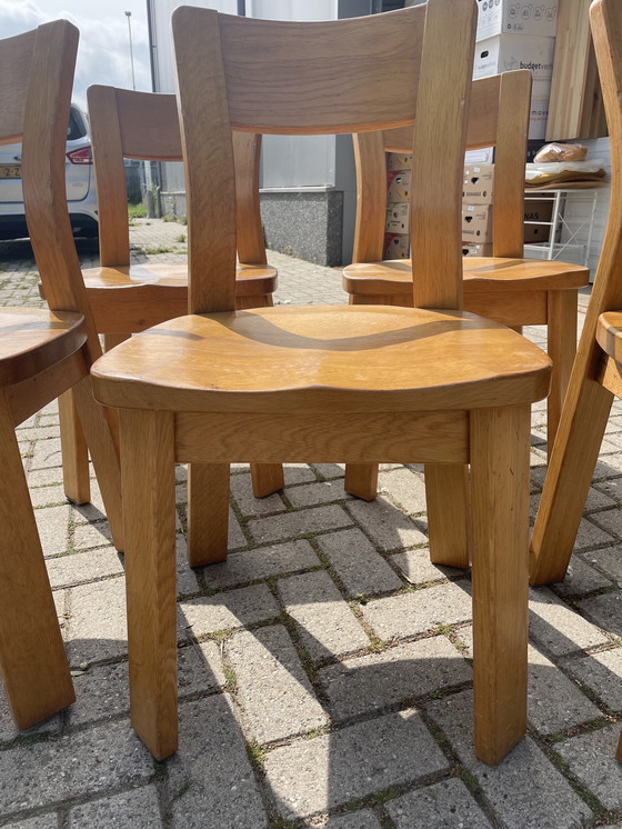 Image 1 of Satz 5x dänische Stühle im brutalistischen Stil der 70er Jahre