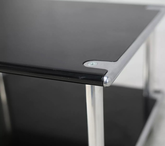 Image 1 of Table Basse "Space Age" en Acier Laqué Noir
