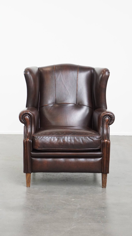 Image 1 of Oofauteuil in Engelse stijl gemaakt van rundleer