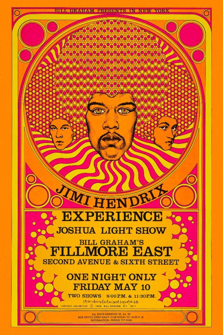 Jimi Hendrix Experience Fillmore East concert 1968 New York