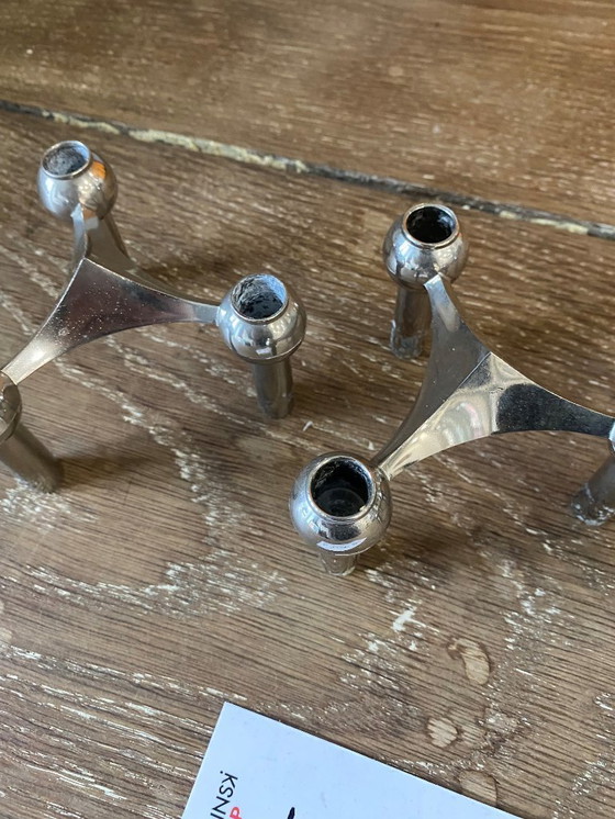 Image 1 of Lotto B, set di 3 candelieri modulari, NAGEL 1970