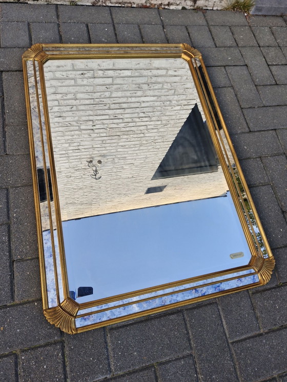 Deknudt mirror with gold-colored frame, 96 × 69 cm, Wood, Glass (photo 11 of 15)