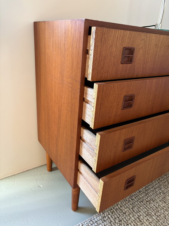 Image 1 of Vintage Danish chest of drawers, 4 drawers, teak wood
