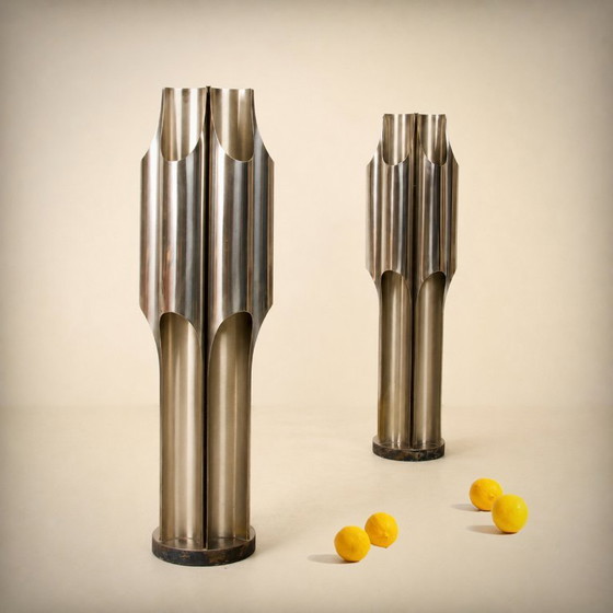 MAISON CHARLES, Orgue Table lamps, France, Circa 1970 – Metal, polished steel (photo 2 of 10)