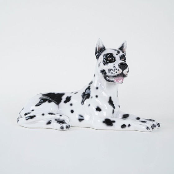 Image 1 of Figurine en céramique représentant le chien Arlekin, design italien, années 1970, fabriquée en Italie