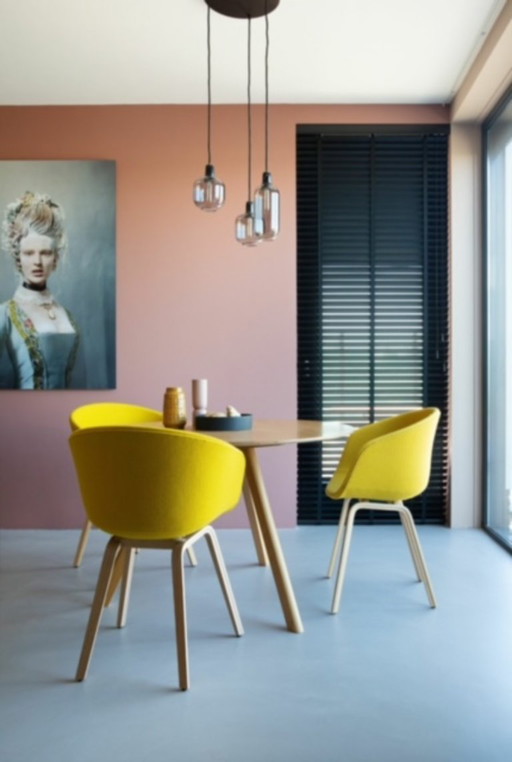 3x Hay AAC 23 stoel - okergeel - wol gestoffeerd