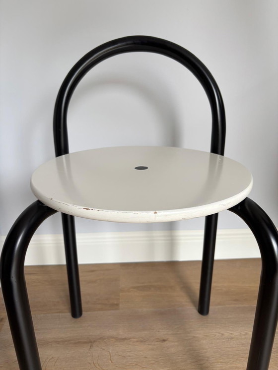 Image 1 of Vintage Memphis period chairs/stools with backrest