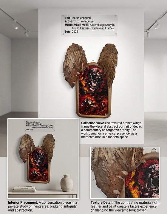 Image 1 of Artwork sculpture painting "Icarus Unbound" framed by G. Kellnberger