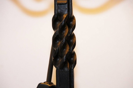 Image 1 of Lampe Beistelllampe Eisen Kunstleder 73cm Vintage