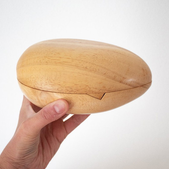 Image 1 of Light wooden box in the shape of an egg: modern design