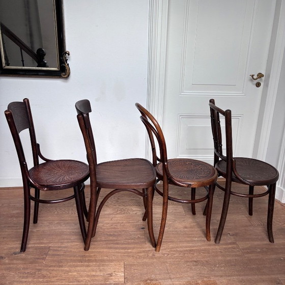 Set van 4 mix-match Thonet stijl stoelen – Eetkamerstoelen, Hout (photo 11 of 18)