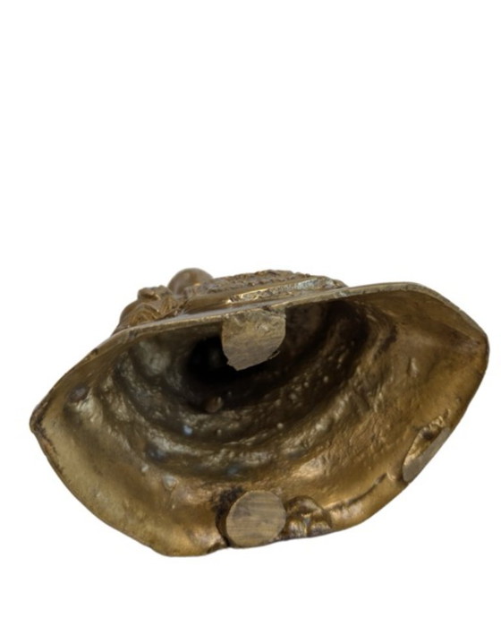 Buddha thailandese antico in bronzo dorato nella posizione Bhumisparsha Mudra – 097 – Sculture, Bronze, Gold (photo 9 of 9)