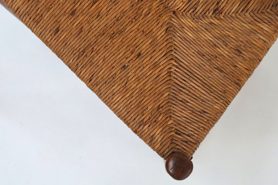 Image 1 of Französischer Wabi-Sabi-Stuhl aus Holz und Korbgeflecht, 1850er Jahre