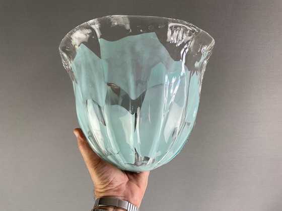 Image 1 of Applique murale en verre de Murano La Murrina des années 1980 avec incrustations d'aigue-marine. Mod. 691 Large.