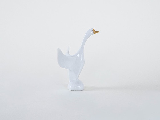 Image 1 of Figurine d'oie en porcelaine, design hongrois, années 1960, fabriquée par Holloháza