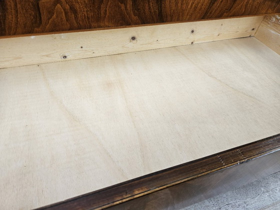 Image 1 of Commode Art Déco en ronce de noyer à quatre tiroirs