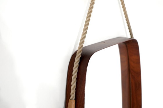 Image 1 of Vintage rechthoekige houten spiegel, Italië, jaren 60.