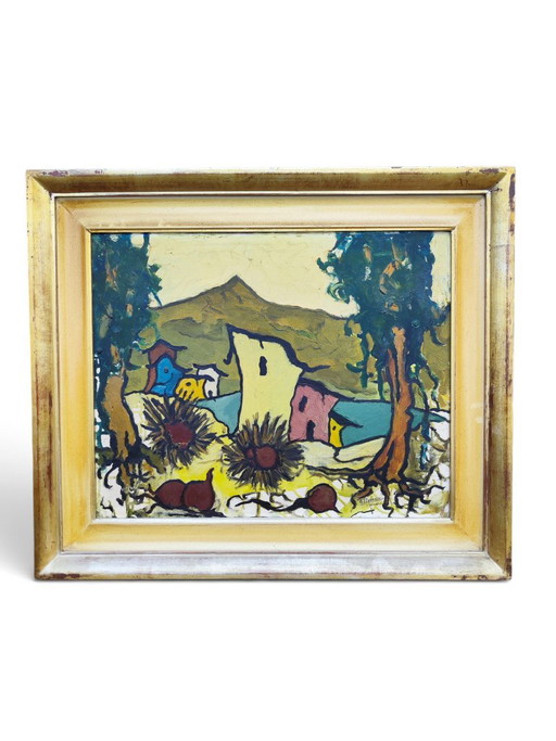1970s Giancarlo Pissanchi Painting – schilderijen tekeningen, Canvas, Wood (photo 2 of 5)