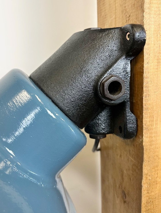 Image 1 of Industrial Blue Painted Factory Lamp Wall Light from Elektrosvit, 1960s