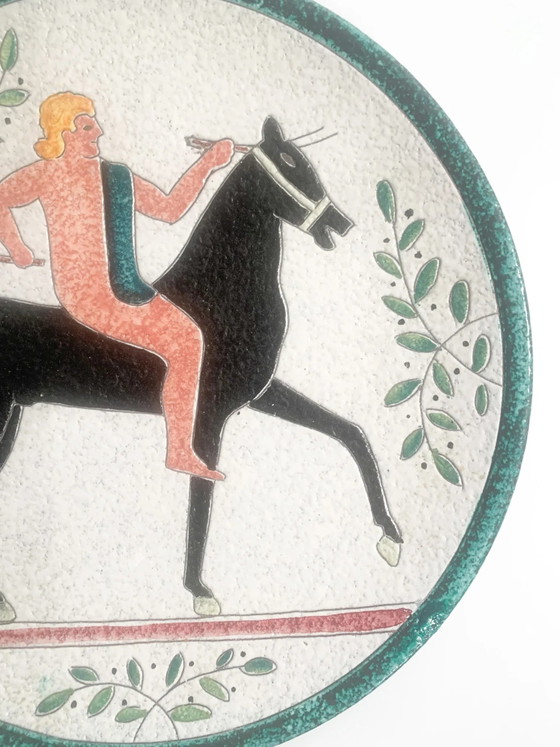 Plato de caballero de cerámica Carlo Morelli Faenza de los años 60, Objetos decorativos (foto 5 de 7)