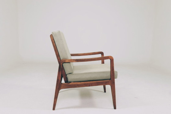 Image 1 of Poltrona vintage in velluto a coste verde oliva, anni '60