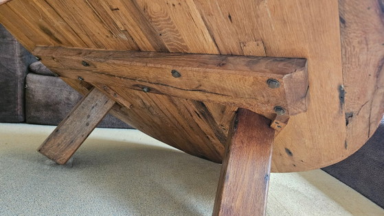 Brutalist Mid Century Salontafel, Prachtig Patina – Wood (photo 14 of 16)