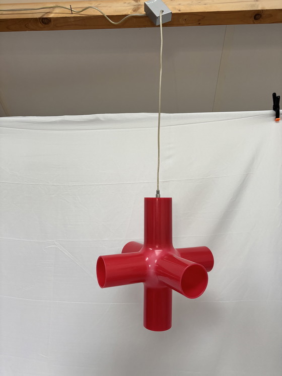 Image 1 of Vintage red Crosslight pendant lamp, design 1990