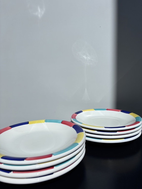 Image 1 of Servizio da tavola vintage italiano da 12 pezzi con design Memphis (anni '80)