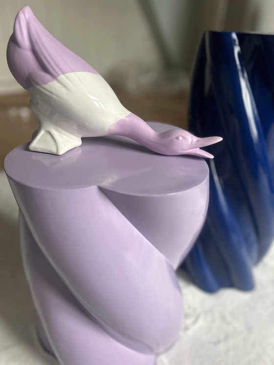 Image 1 of Marshmallow-Klevering-Bijzettafel-Pilaar-Pillar-Lila-Blau, praktisches Duo. Voorkeur voor ophalen. Eend ook über te nemen