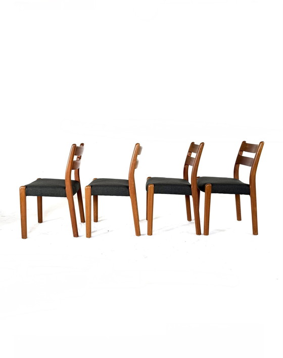 Image 1 of 4x gerestaureerde eetkamerstoel, EMC Møbler ‘80