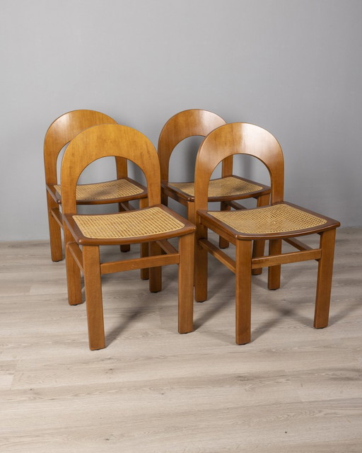 Set of 4 vintage 1970s chairs model Arcadia design A. Caraceni for Tagliabue