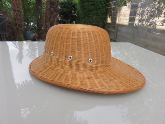 Image 1 of Cappello, elmetto coloniale, rattan, vimini, 1960, decorazione murale
