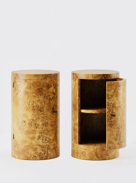 Zeldzame Lemon Furniture Nachtkastjes Constant Van Burl By Yaniv Chen – Brass, Wood (photo 2 of 15)