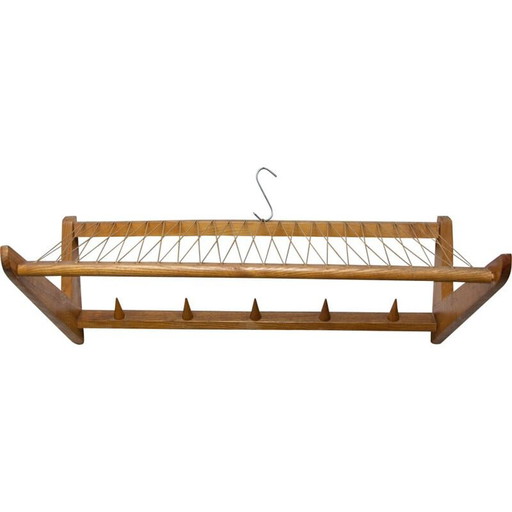 Vintage wall shelf in beech wood by Krásná Jizba, Czechoslovakia 1960