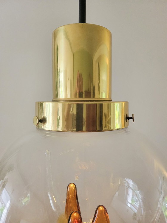 Image 1 of Grande lampe suspendue vintage en verre de Murano par Kaiser Leuchten