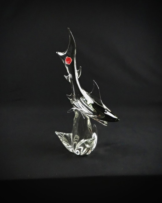 Image 1 of Murano glass shark signed Maestri Vetrai modernist vintage 60s