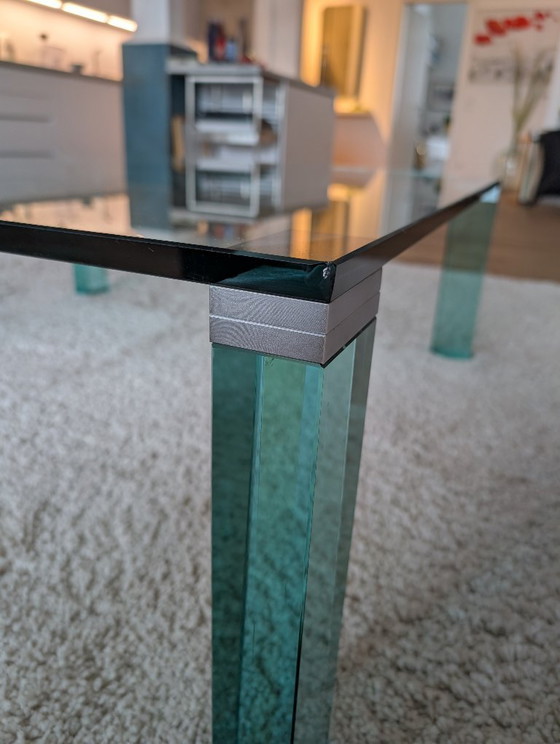 Image 1 of Postmodern vintage all-glass table, 1980s