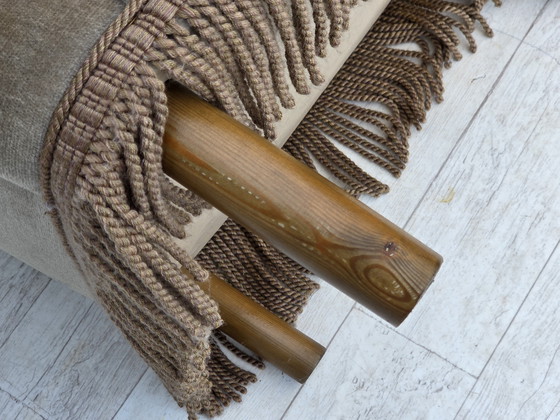 Image 1 of 1970s Danish Armchair, Original Condition, Furniture Velour, Beech Wood