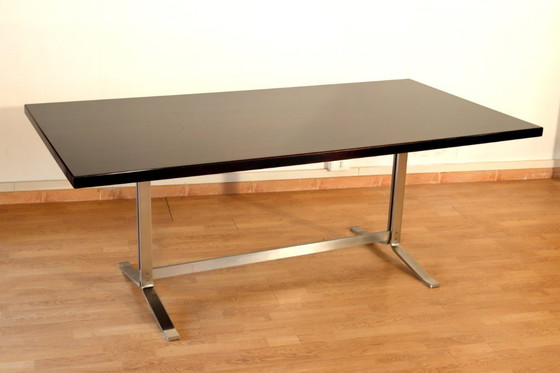 Image 1 of Table Formanova en palissandre et acier chromé, style milieu du siècle, par Gianni Moscatelli, 1965