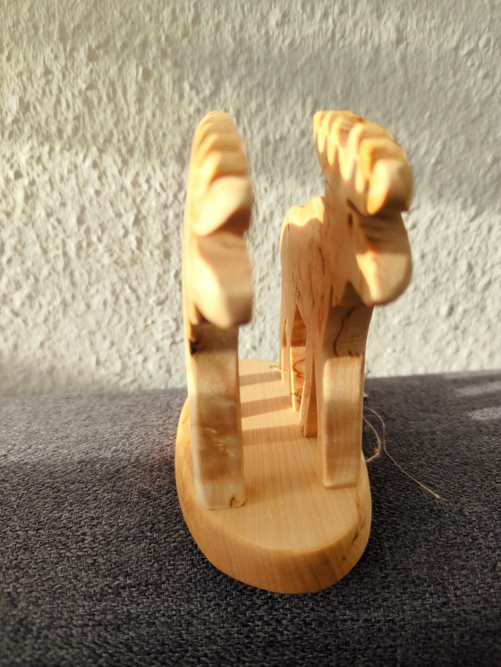 Image 1 of Handmade birchwood napkin holder – moose shape | Finland