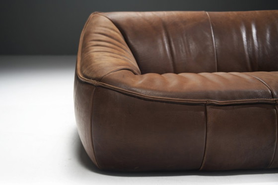 Image 1 of Prachtige vintage Ringo Sofa in leer van Gerard Van Den Berg voor Montis 1979