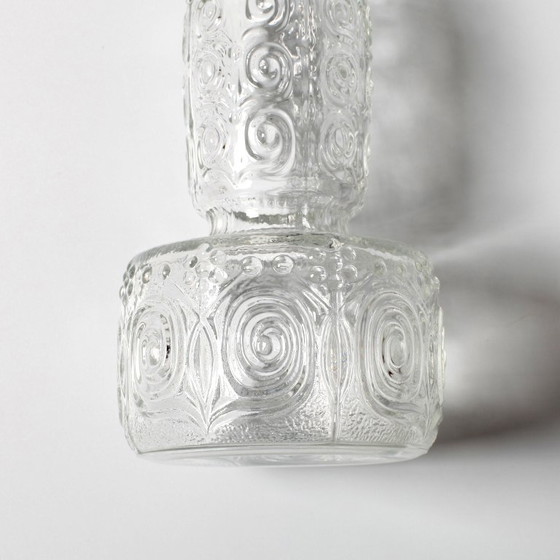Image 1 of Vintage Mid-century Clear Pressed Glass Vase by Adolf Matura / Rosice / Czech Republic / 1973