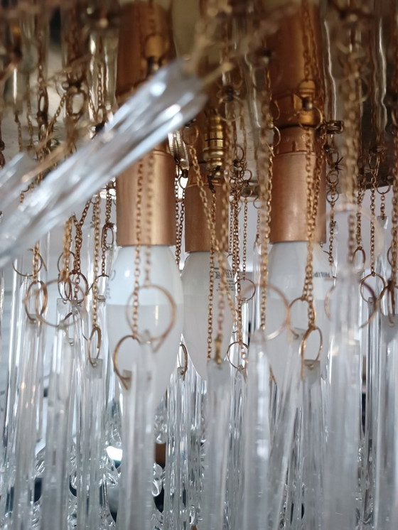 Image 1 of Kronleuchter aus Muranoglas mit Blumenstrauß von Venini, 1960er Jahre